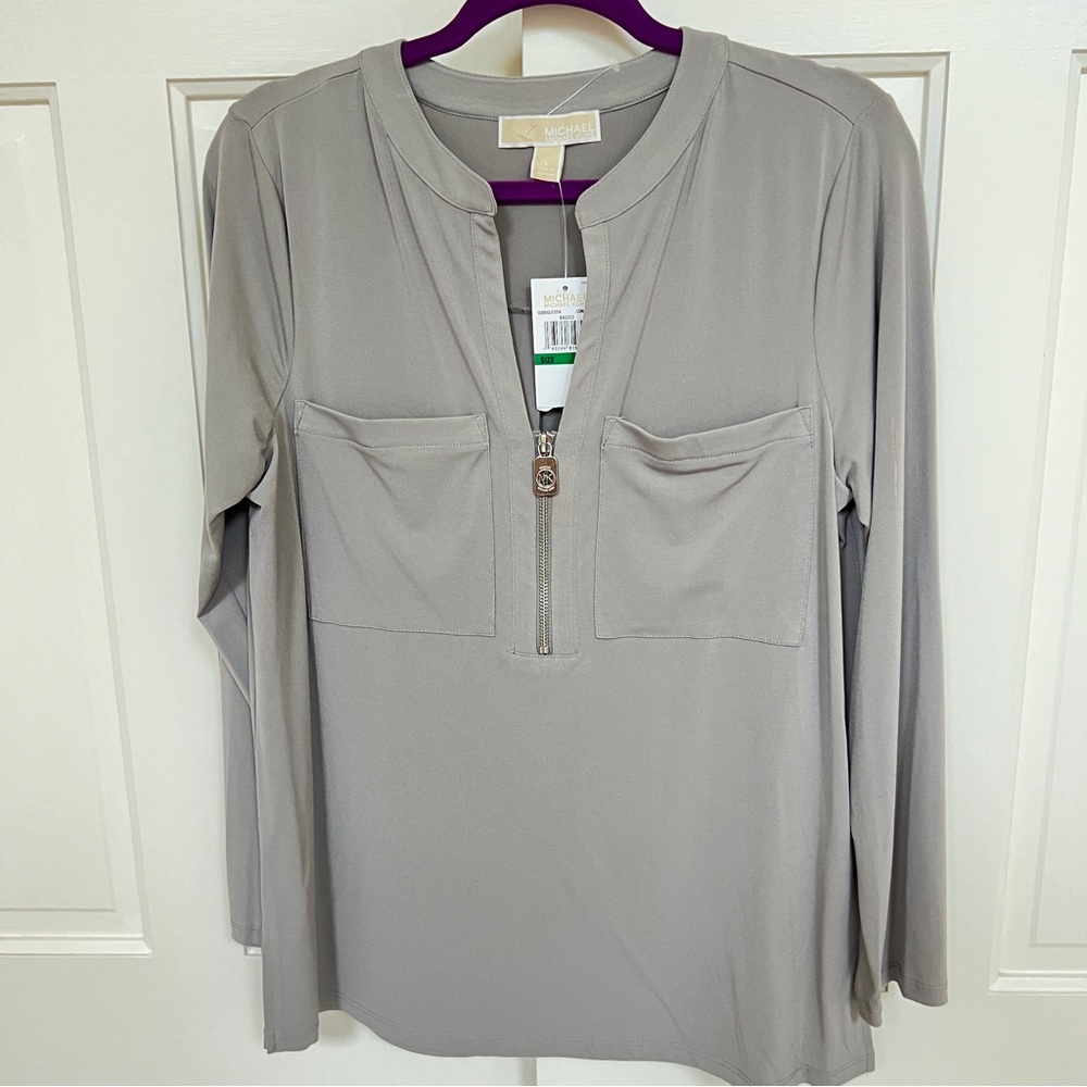 MICHAEL Michael Kors Gray Long Sleeve Top